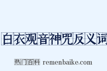 白衣观音神咒反义词是什么意思的图片